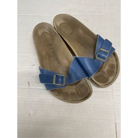 Birkenstock Shoes - Birkenstock Madrid Womens 6 (37) Slip On Blue Buckle Slide Casual Sandals Shoe B